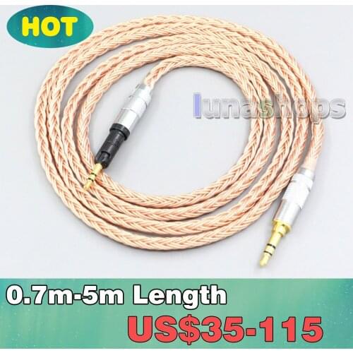 2.5mm 4.4mm XLR 3.5mm 16 Core 99% 7N OCC Earphone Cable For Audio Technica ATH-M50x ATH-M40x ATH-M70X LN006765