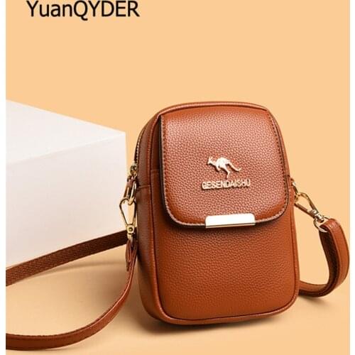 2021 New Mini Womens Mobile Phone Bag Fashion Letter Design Ladies Shoulder Bag High Quality PU Leather Women Crossbody Bags