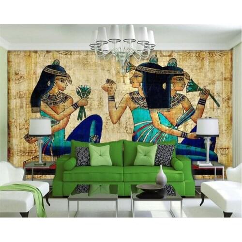 Beibehang 3d Photo Wallpapers European Ancient Egyptian Hand Paints Wallpapers Kitchen Living Room TV 3d Wallpapers mural photo