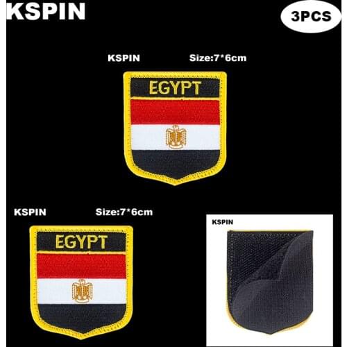 National Flag Patch Hook Loop Egypt Badges Armband 3D Stick on Jacket Backpack Stickers