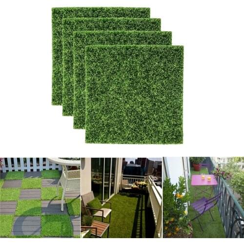 4PCS Artificial Grass Mat Plastic Lawn Grass Indoor Outdoor Green Synthetic Turf Micro Landscape Ornament Home Decoration
