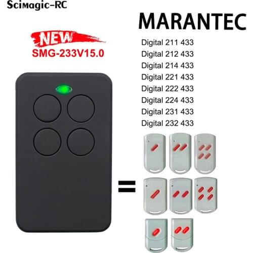 433.92MHz MARANTEC Digital 211/212/214/221/222/224/382/384/232 Fixed Code Garage Door Command Door Control Remote Transmitter
