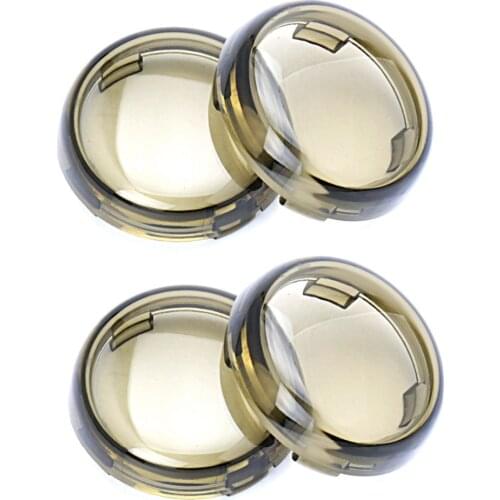 4X Smoked Replacement Lens For Harley Touring Sportster Dyna Softail With Turn Signal Deuce Style Signal