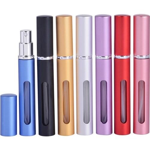 5ML Portable Mini Perfume Bottle Refillable Aluminum Glass Bottle With Spray Scent Pump Empty Cosmetic Spray Bottle Travel Size