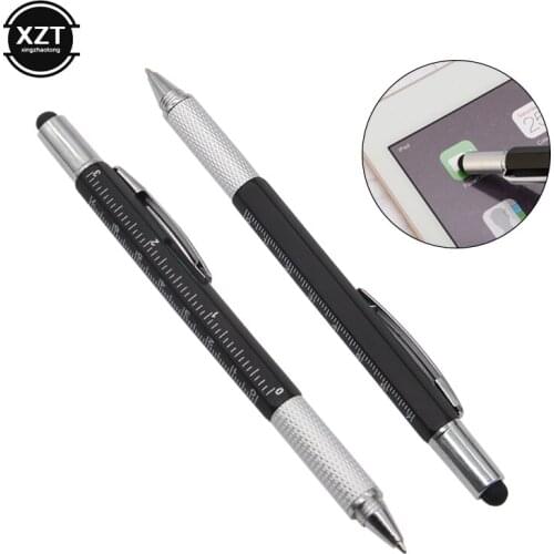 7 in 1 Capacitive Pen touch screen stylus multifunction ballpoint pen ruler screwdriver screen touch stylus for ipad tablet pc