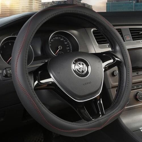 D series Micro Fiber Leather Car Steering Wheels Covers 38CM/15'' Steering Wheel Hubs Car Styling,For VW GOLF 7 2015 POLO JATTA