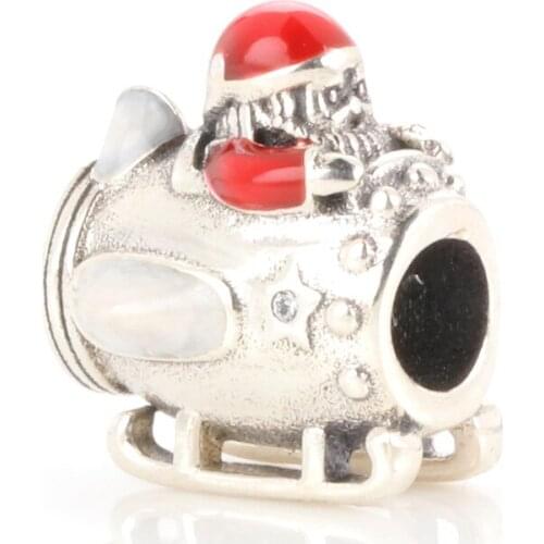 S925 Sterling Silver Universe Santa Charm Fit Original Charms Bracelet Necklace Pendant DIY Jewelry Making