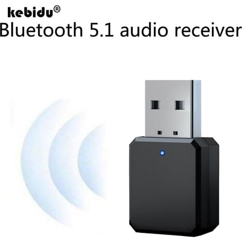 Kebidu 3.5mm AUX Wireless USB Bluetooth Receiver Hands-free Calling Stereo Bluetooth 5.0 Audio Adapter Music Speakers