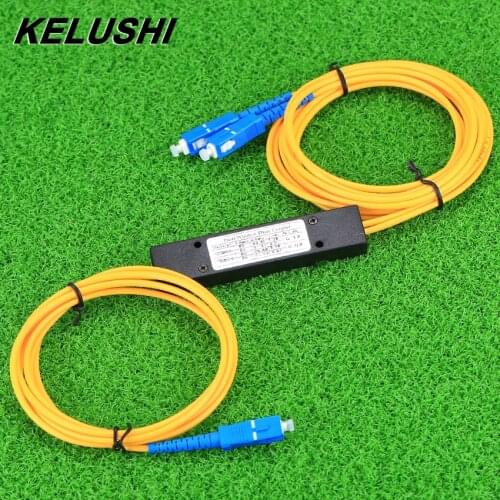 KELUSHI 1x2 Telecom PLC Cassette Fiber Optical Splitter with SC Compact Optic Splitter GPON Planar Waveguide Connector
