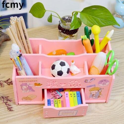 Creative Multifunctional Office Table Pen Holder Cute Living Room Desktop Ornament Cosmetic Storage Box Office Organizer Drawer