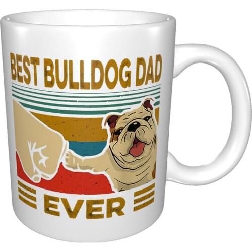 Best Bulldog Dad Ever Retro Vintage Mug Coffee Cup Coffee Mug Coffee Cup To Carry Glass Skull