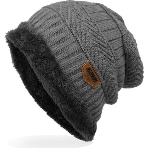 Mens winter hat fashion knitted black hats Fall Hat Thick and warm and Bonnet Soft Knitted Beanies Cotton