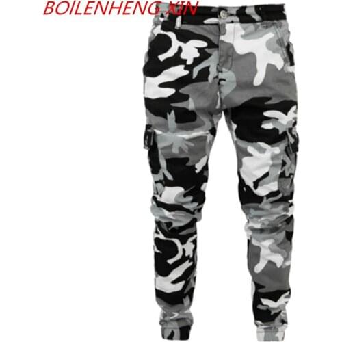 Mens Jogger Springtime Pencil Multi-Pocket Pants 2021 Men Camouflage Military Pants Slim Fit Cargo Trousers Camo Jogger