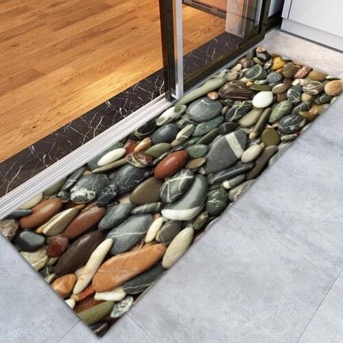 Cobble Stone Entrance Door Floor Mat Soft Water Absorption Non-Slip Printed Floor Mat Area Rug Bath Kitchen Carpet DD73