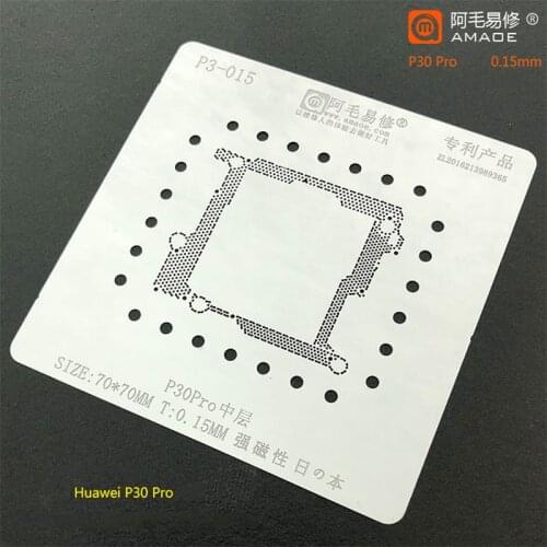 Amaoe BGA Reballing Stencil kit Tin Plant Net Solder Heat Plate for Huawei P30 pro Middle Layer Reballing 0.1MM