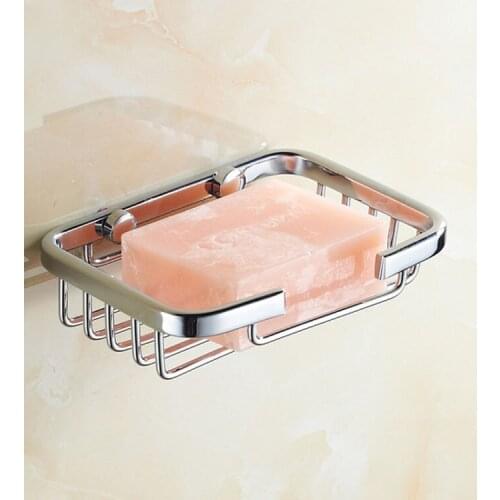 Stainless Steel Suction Cup Bathroom Soap Holder Shower Soap Dish Bathroom Tray Accessories Box Shelf Wall Dishes Shelves