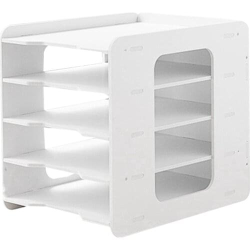 5-Layer Desktop File Storage Rack A4 Data Rack Multi-Layer Storage Rack File Storage Cabinet For Office Computer Desktop