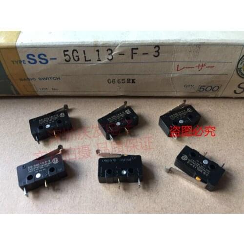 Original new 100% micro switch mini-stroke limiting switch 2pin SS-5GL13-F-3 with bending handle