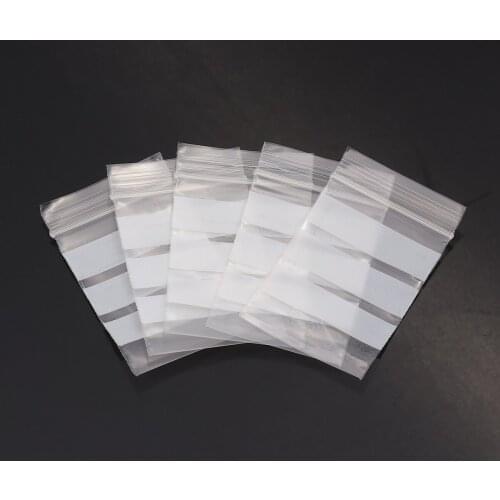 PVC Ziplock Bags Reclosable Clear With Write-On Strips Gift Food Bag 300 PCs 6.4/7.5m