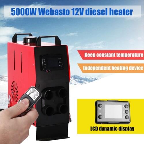 Fast heater in car 5kw diesel oil engine parking diesel air heater flat with remote control and LCD display for 12 V car styling