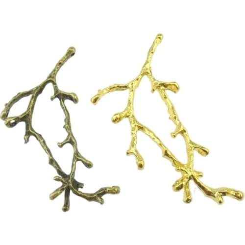 5pcs Alloy Suspension Branch Handmade Crafts Pendants Charms Hanging Jewelry Finding Accessory 2 Colors to Choose 13060