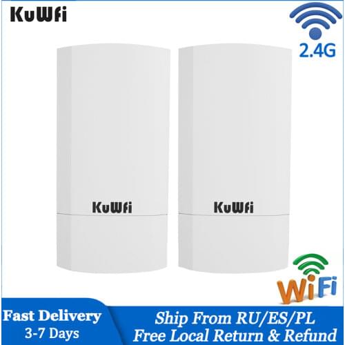 2 PCS 300Mbps Wifi Bridge 1KM Point To Point Wireless Outdoor Router Bridge No Setting Access Point with LED Display
