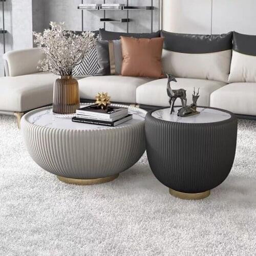 Chinafurniture Nordic light luxury mini round coffee table modern small apartment living room minimalist ins side table