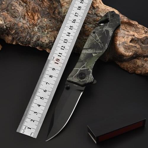 Stainless Steel Outdoor Folding Knife Tactical Field Survival Hunting Knife Self-defense Knife
