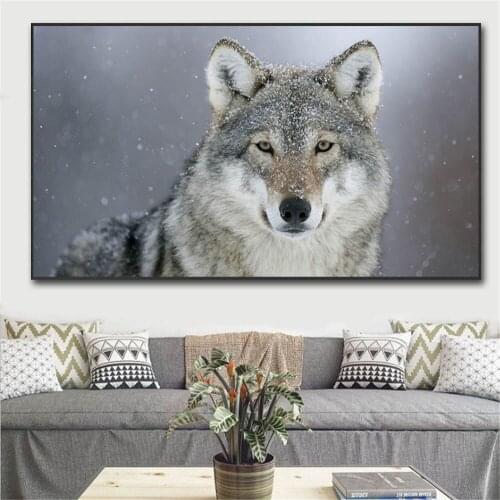 Modern Animals Wolf Wall Art Canvas Painting Nordic Posters And Prints Wall Pictures For Living Room Home Decor