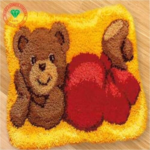 Needlework Cross-stitch carpet cushion Patchwork Pillowcase diy pillowcase embroidery thread Latch hook rug kits Home Decor bear