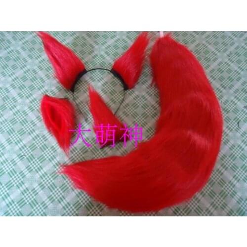 Japan Anime Spice and Wolf Holo Fox Holo Fox Kamisama Kiss Hajimemashita Red Tail Ear Custom Halloween Cosplay Prop