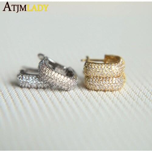 Oorbellen Top Fashion Crystal Round Trendy Orecchini 2019 Color Real Micro Pave Square Hoop Bling Women Earring Jewelry Fashion