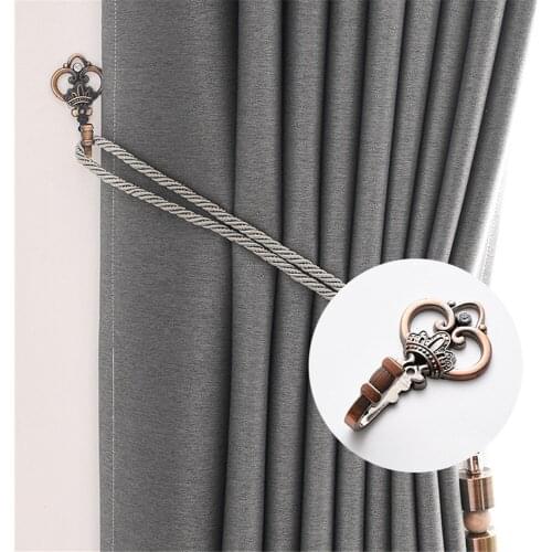 1 Pair European Curtain Hooks Alloy Crown Curtain Hook Wall Mounted Tiebacks