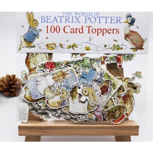 100pcs rabbit Die cut paper Handmade Cardstock Die Cut Stickers for Scrapbooking Happy Planner/Card Making/Journaling Project