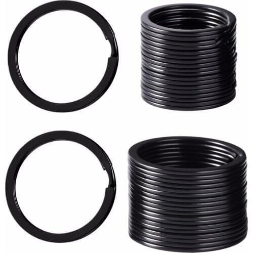 50Pieces Flat Key Rings Metal Keychain Rings Split Keyrings for Home Car Keys Attachment Black Keys Paracord Accessories 30mm