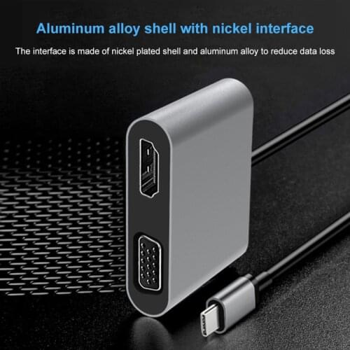 Type-C to HD-compatible 4K VGA USB C 3.0 Hub Adapter for MacBook Nintendo Samsung S9 Dex Huawei P20 Xioami 10 TV