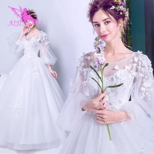 AIJINGYU 2021 2020 luxury Customized new hot selling cheap ball gown lace up back formal bride dresses wedding dress TJ401