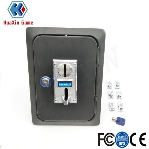 Arcade Coin Door with 6 Kinds Different Multi Coin Selector Acceptor and lock for Arcade Video Games Vending Machine Part