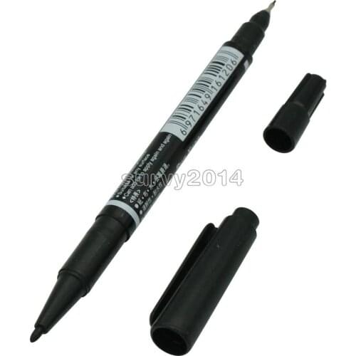 Black CCL Anti-etching PCB Circuit Board Ink Marker Double Pen For DIY PCB Repair CCL Printed Circuit Diagram For Arduino