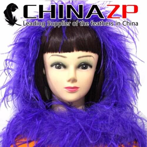 CHINAZP Wholesale 10yards/lot 35gram/piece Top Quality Dyed Purple Ostrich Feather Boas