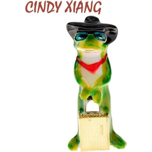 CINDY XIANG New Enamel Pins Cartoon Cute Funny Frog Brooch Collar Pins Brooches for Women Clothing Metal Badges Fashion Jewelry