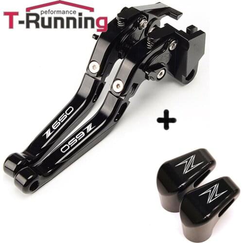 For Kawasaki Z650 Z 650 2017-2021 Motorcycle Extendable Adjustable Brake Clutch Levers & Tire Valve Caps Cover CNC Aluminum