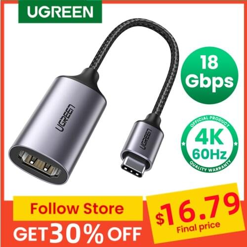UGREEN USB C to HDMI Adapter 4K 60Hz Type C Thunderbolt 3 to HDMI For MacBook Pro Air iPad Pro Samsung Galaxy S10/S9 USB-C HDMI