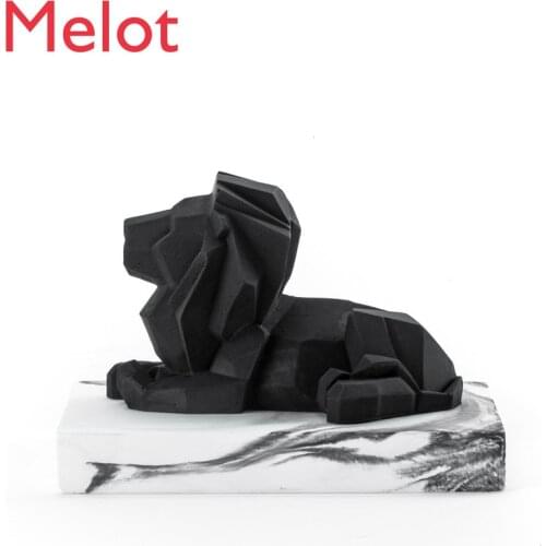 Creative Nordic Geometric Origin Lion King Resin Crafts Animals Lion Art Sculpture Home Decoration Accessories