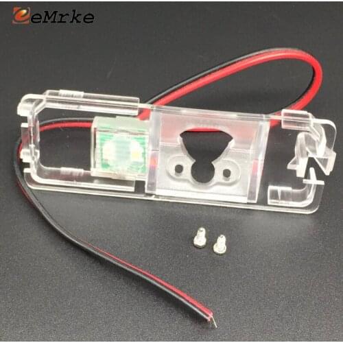 EEMRKE for Volkswagen VW New Beetle / Bjalla 2006 -2011 Car Rear View Camera Bracket License Plate Lights Housing Mount with LED