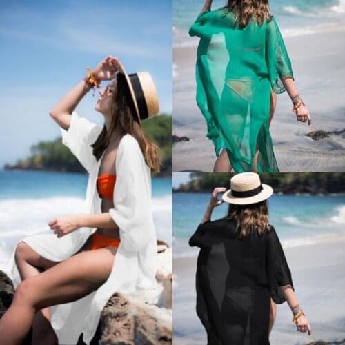 Summer Sexy Beach Dress Women Chiffon Bikini Cover Up Bathing Suit Tunics Kaftan Sarong Robe Swimsuit
