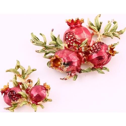 10 PCS Metal KC Gold Plated Enamel Pomegranate Alloy Accessories For DIY Jewelry Making