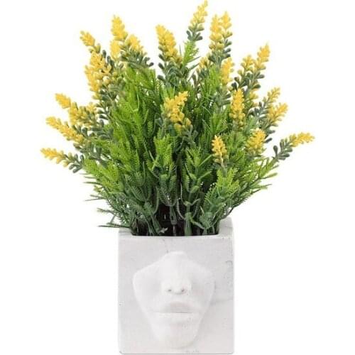 Marble Look Silhouette In Pots artificial Lavender flower decoration artificial flower искусственный цветок