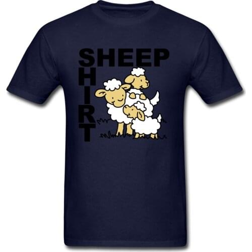 Sheep Shirt 2018 Men T Shirts Kawaii Tops Letter Print Tshirt Cartoon T-shirt Father Day Gift Clothes Cotton Tees Funny Designer