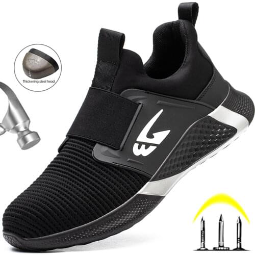 2021 New Men Work Sneakers Safety Shoes Men Work Boots Anti-puncture Safety Footwear Man Steel Toe Shoes Lightweight Men Shoes